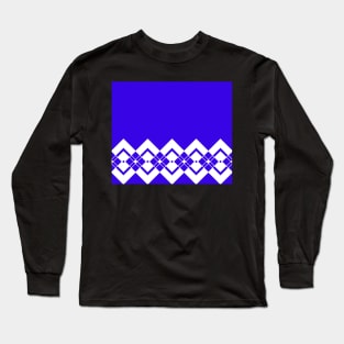 Geometric abstract - blue and white. Long Sleeve T-Shirt